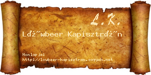 Löwbeer Kapisztrán névjegykártya